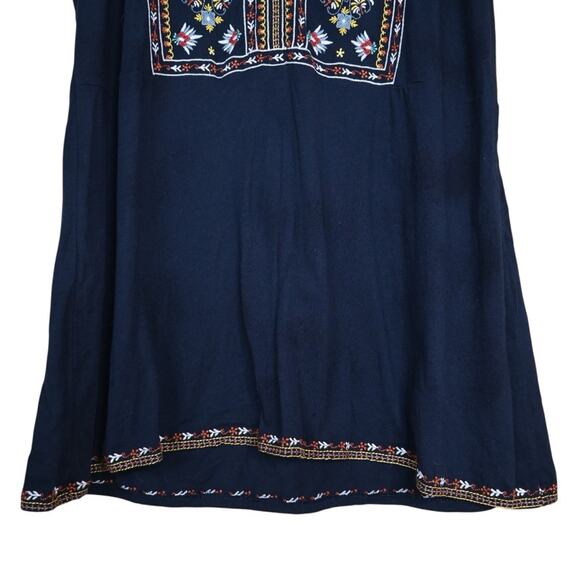 J. Jill Women's XL Navy Blue Embroidered V-Neck Tank Tunic - Picture 5 of 9